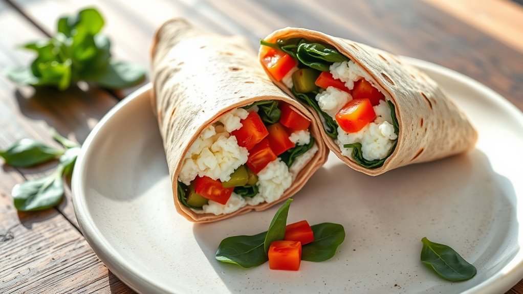 healthy veggie egg wrap