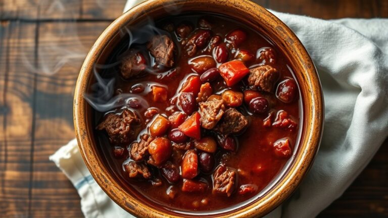 hearty slow cooked chili dish