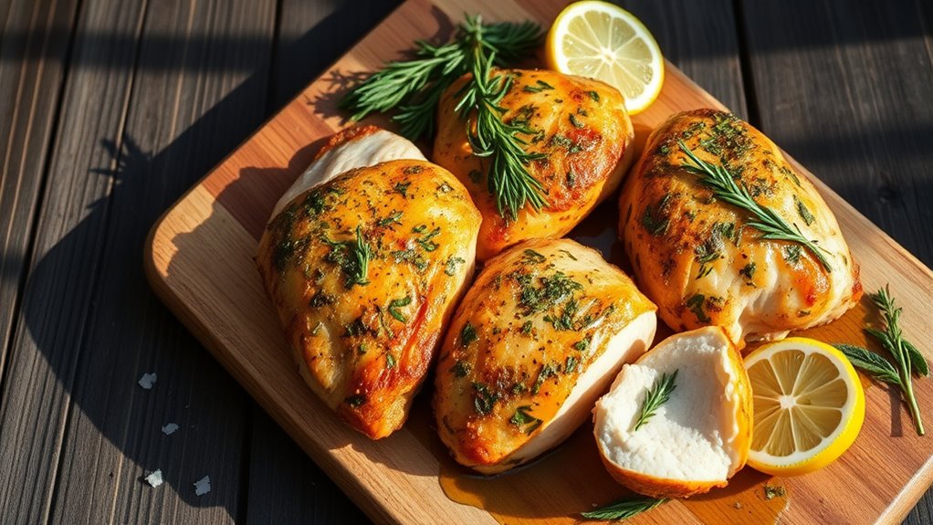 herb flavored roasted chicken
