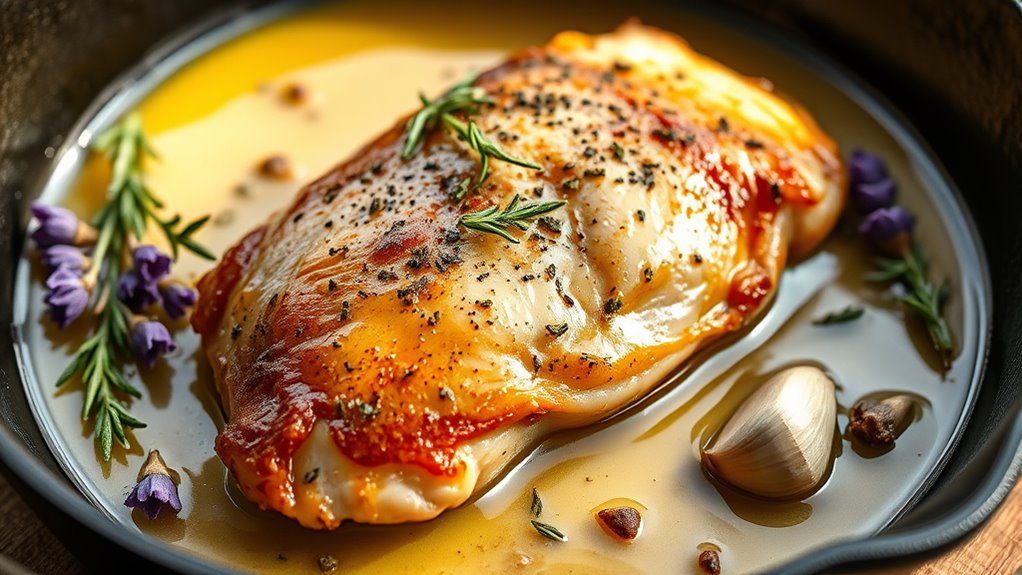 herbal wine infused chicken dish