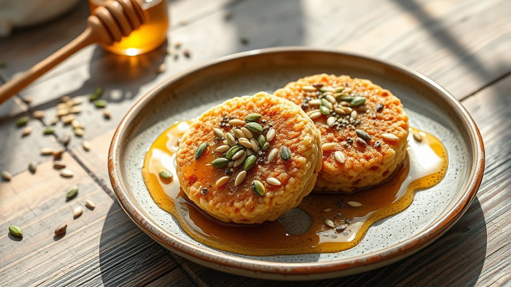 honey seeded rice cake topping