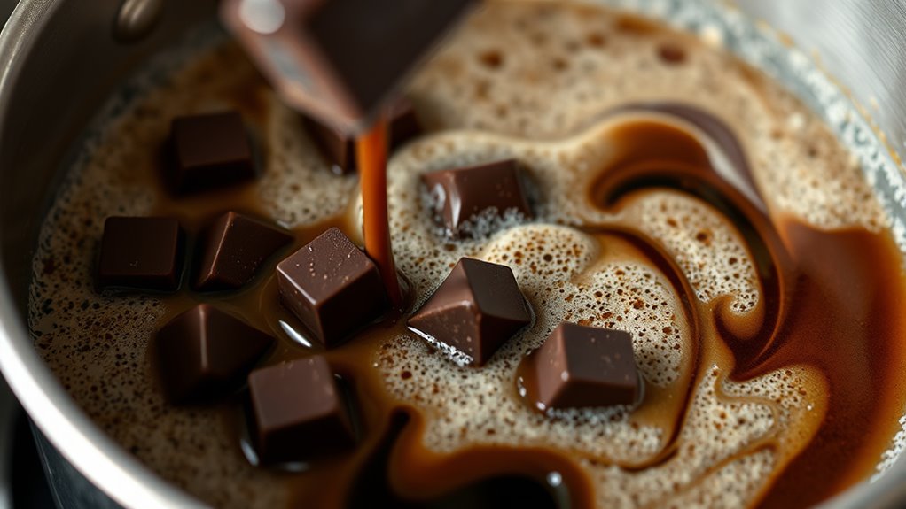 incorporate chocolate into mixture