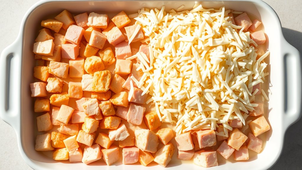 layer ingredients in dish