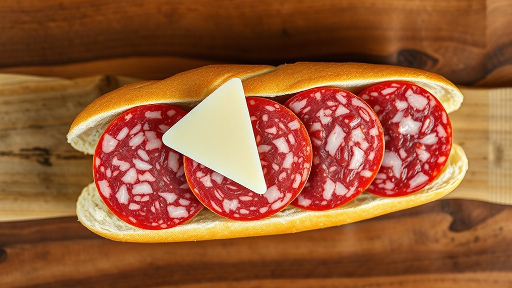 layer salami and provolone