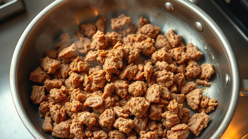 layer seasoned ground beef