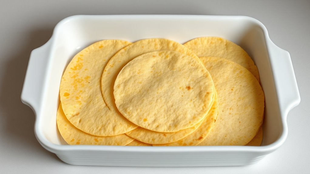 layer tortillas with care