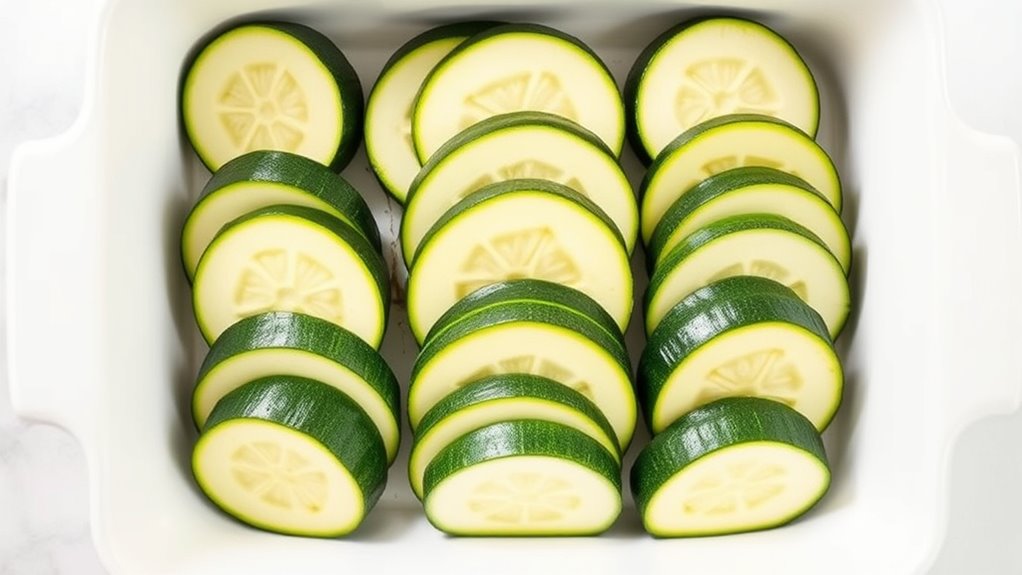 layer zucchini in uniform
