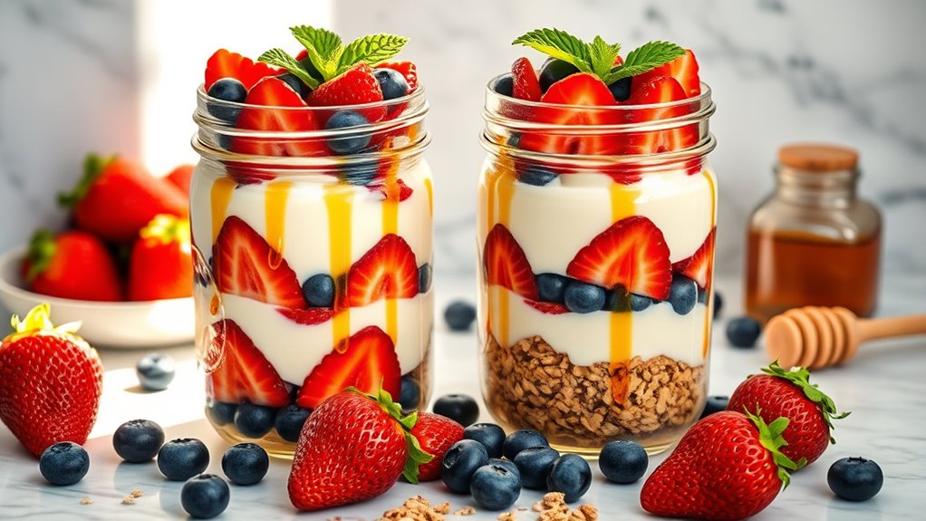 layered yogurt and fruit