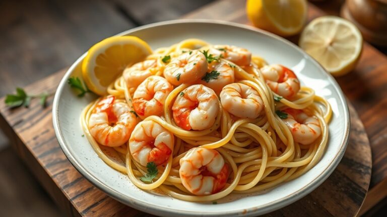 lemon garlic shrimp pasta