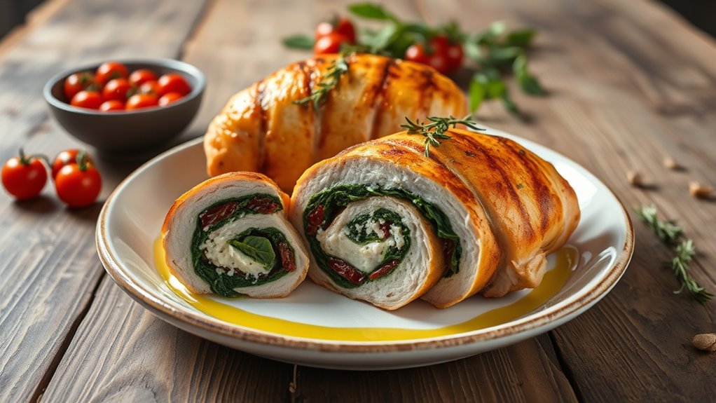 mediterranean filled chicken breast