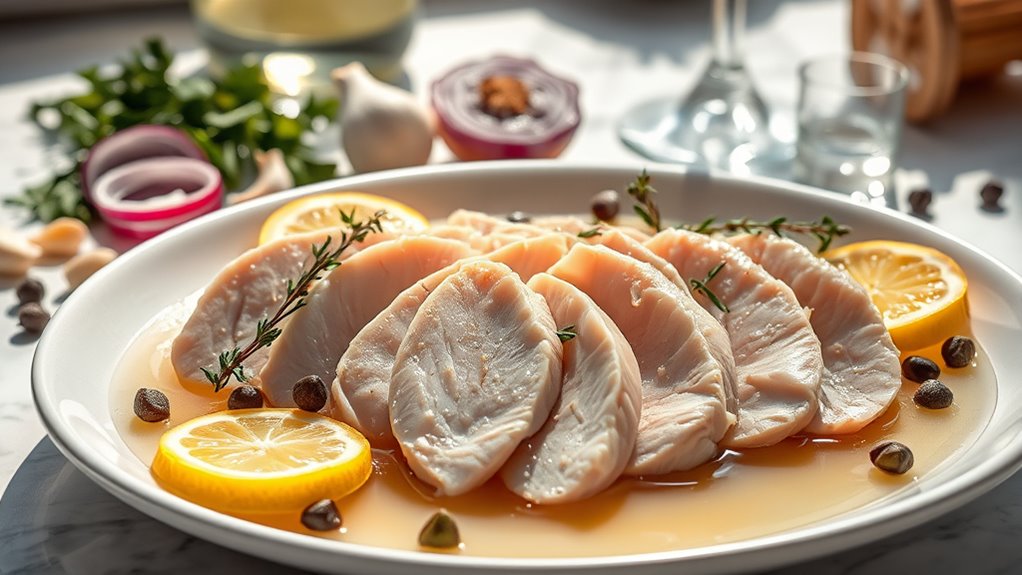 mediterranean poached chicken breast