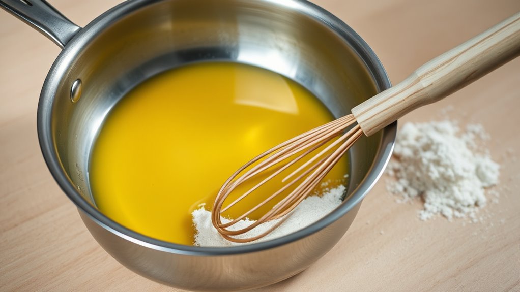 melt butter and whisk