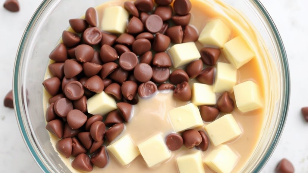 melt chocolate with butter