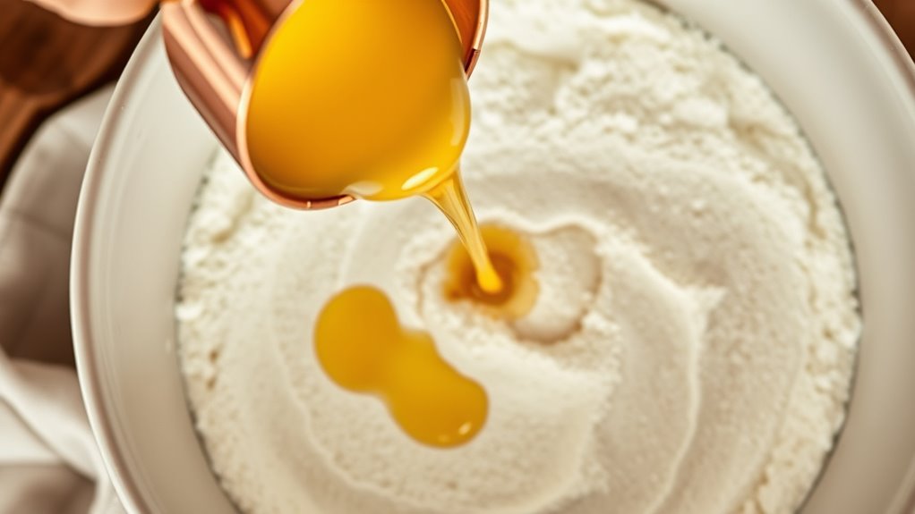 melted butter pouring process