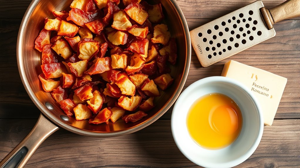 mix eggs and bacon