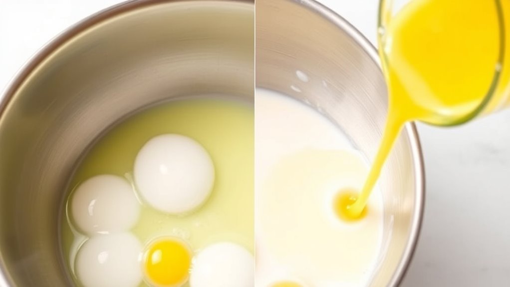 mix liquid and solid ingredients