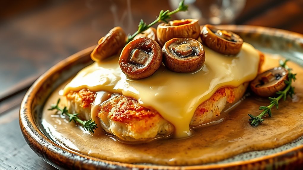mushroom swiss chicken dish