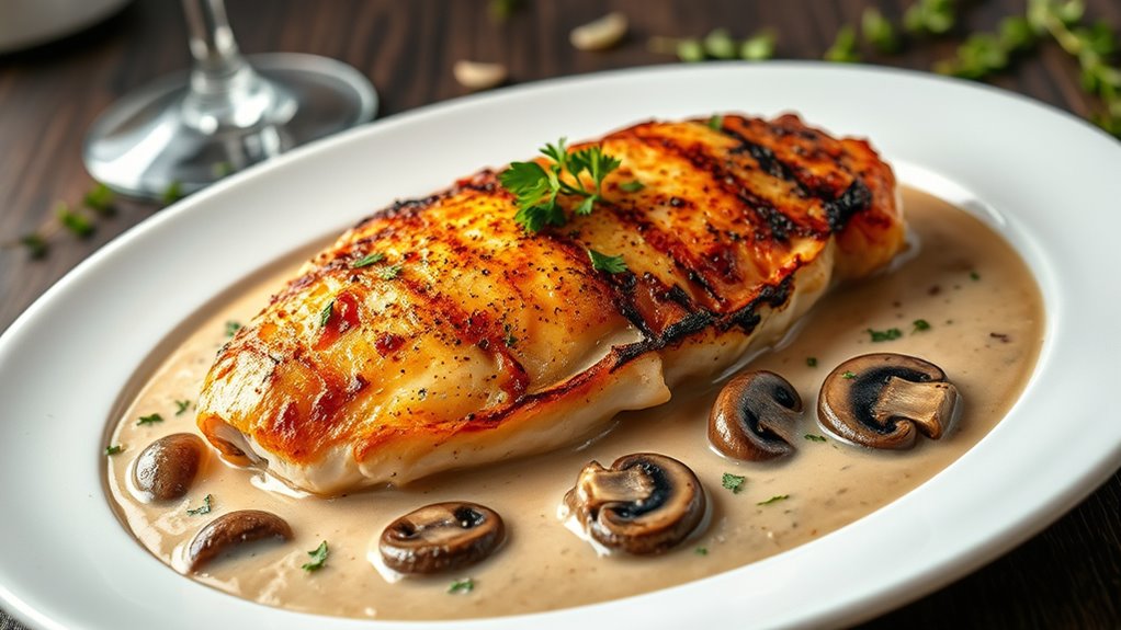 mushroom white wine chicken