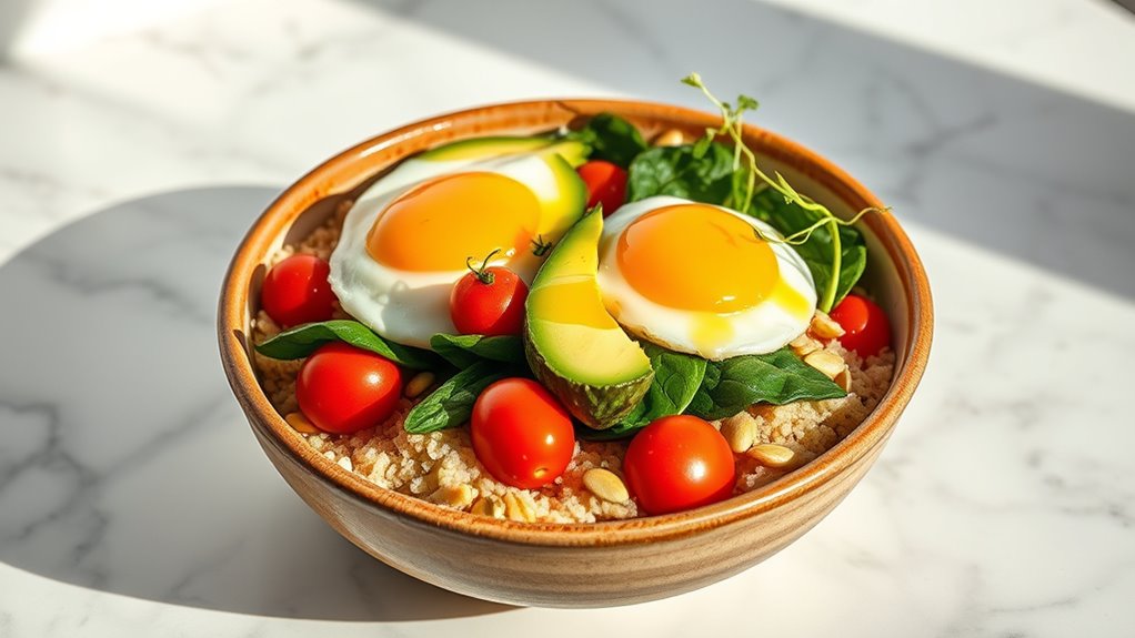 nutritious avocado grain bowl