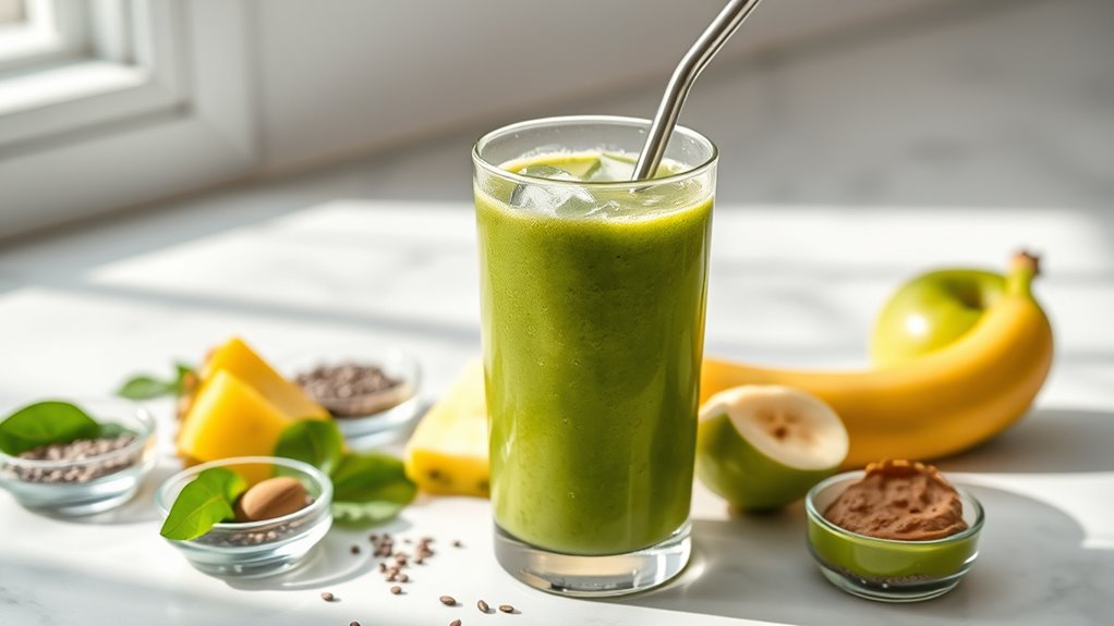 nutritious green protein smoothie