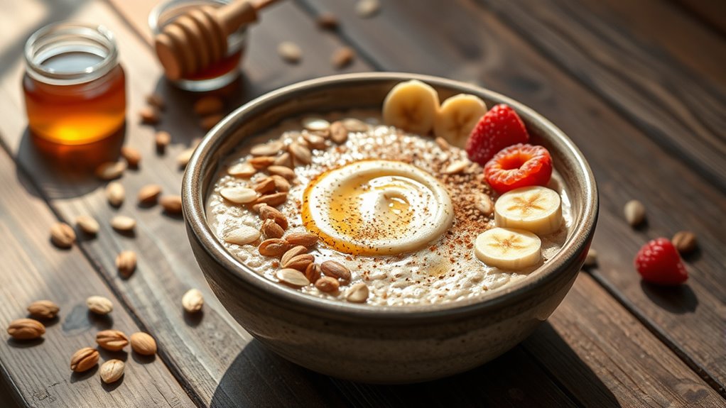 nutritious oatmeal with toppings