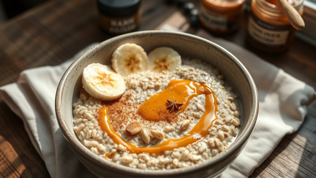 nutty banana oatmeal bowl