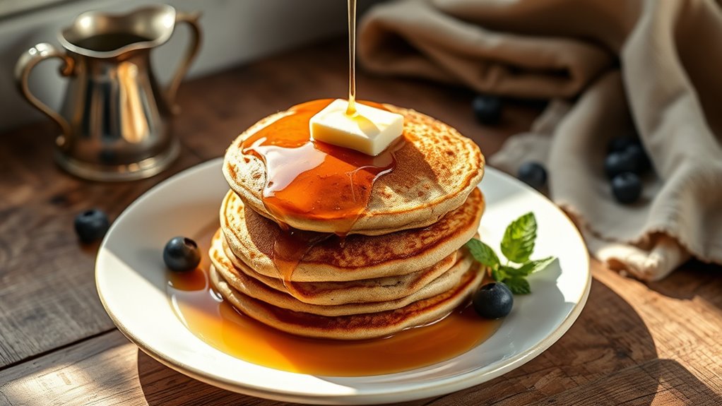 pancakes with maple syrup