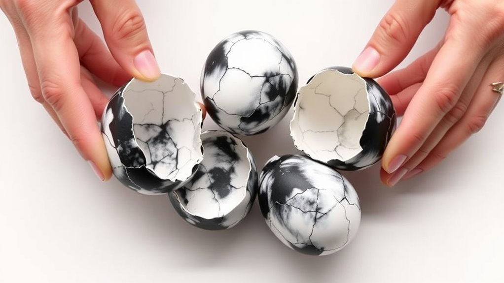 peel eggs with caution