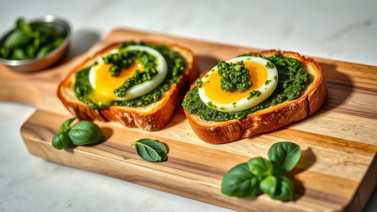 pesto eggs on toast