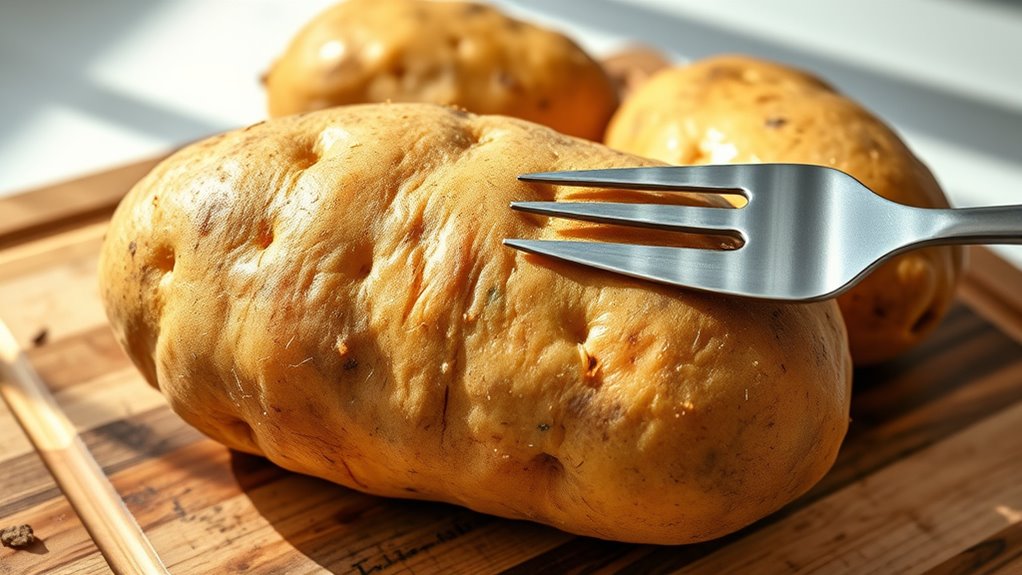 pierce the potato surface