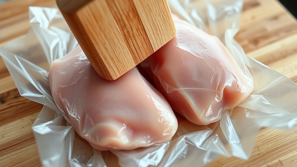 pound chicken with wrap