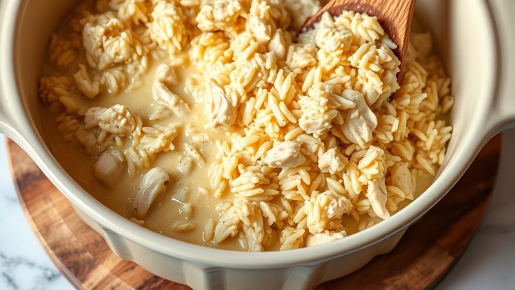 pour mixture into dish