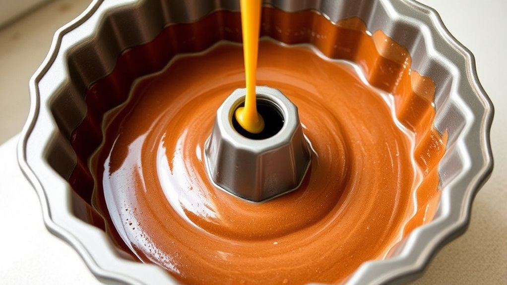 pour mixture into pan