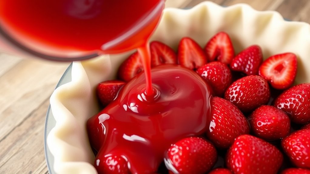 pour mixture over berries