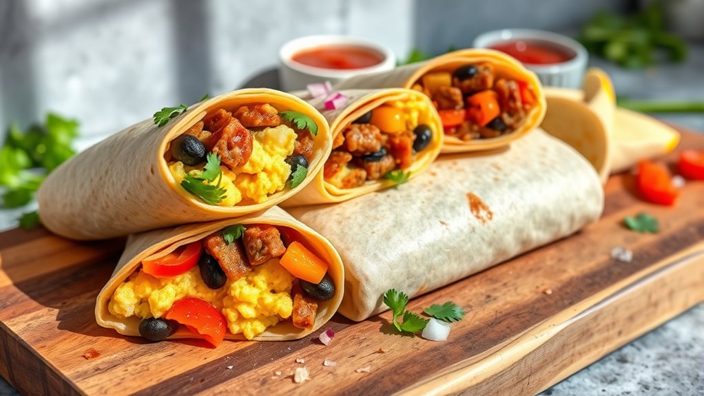 prep tasty breakfast burritos