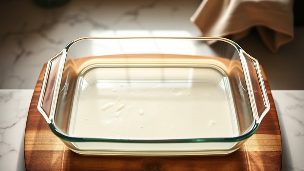 prepare baking dish carefully