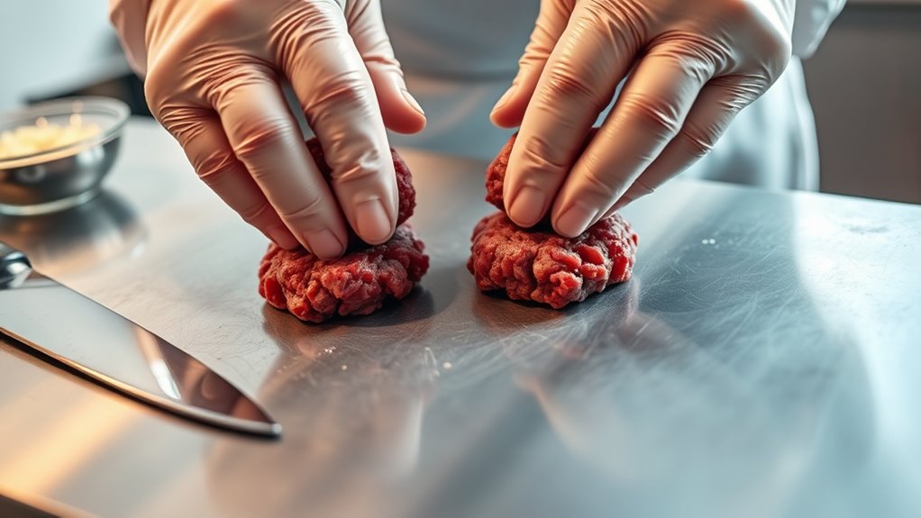 prepare meat patties carefully