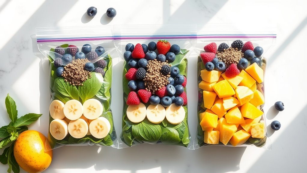 prepped smoothie ingredient bundles
