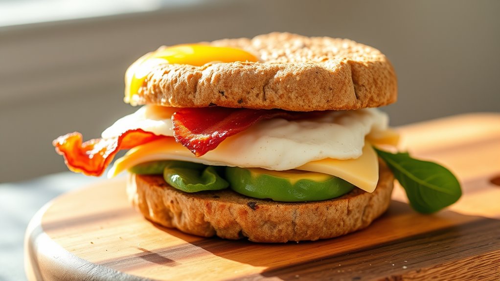 protein rich breakfast sandwiches