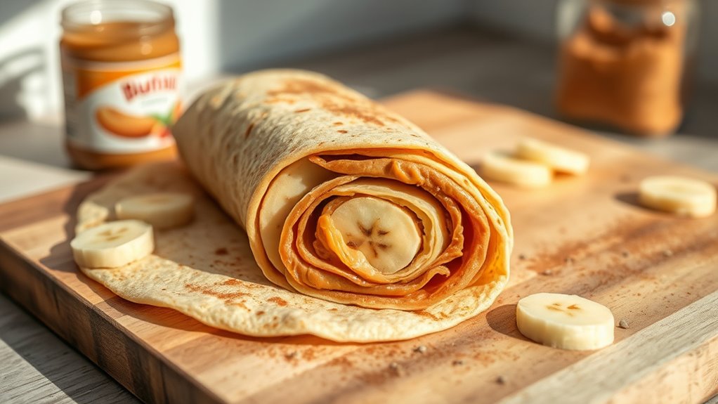 quick banana peanut wrap