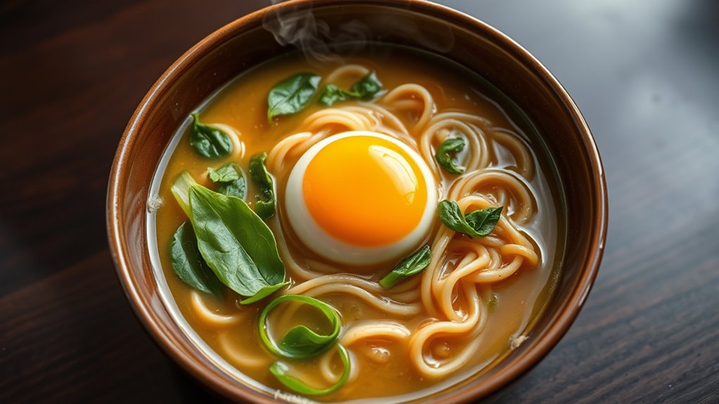ramen topped with poached egg