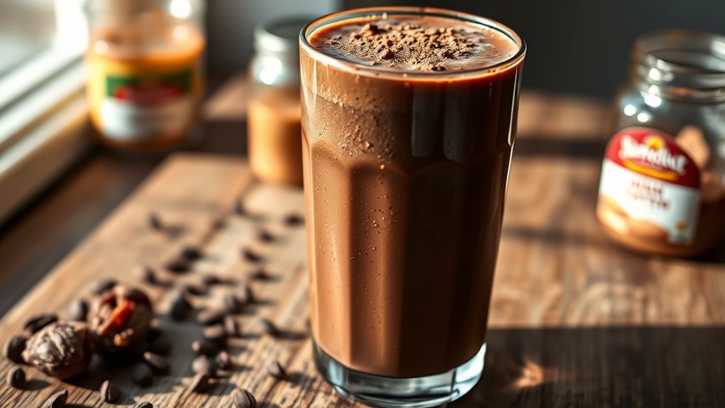 rich chocolate protein drink