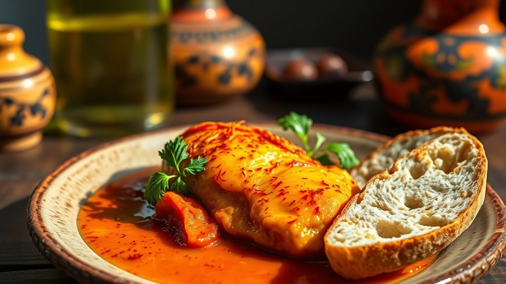 saffron infused paprika chicken