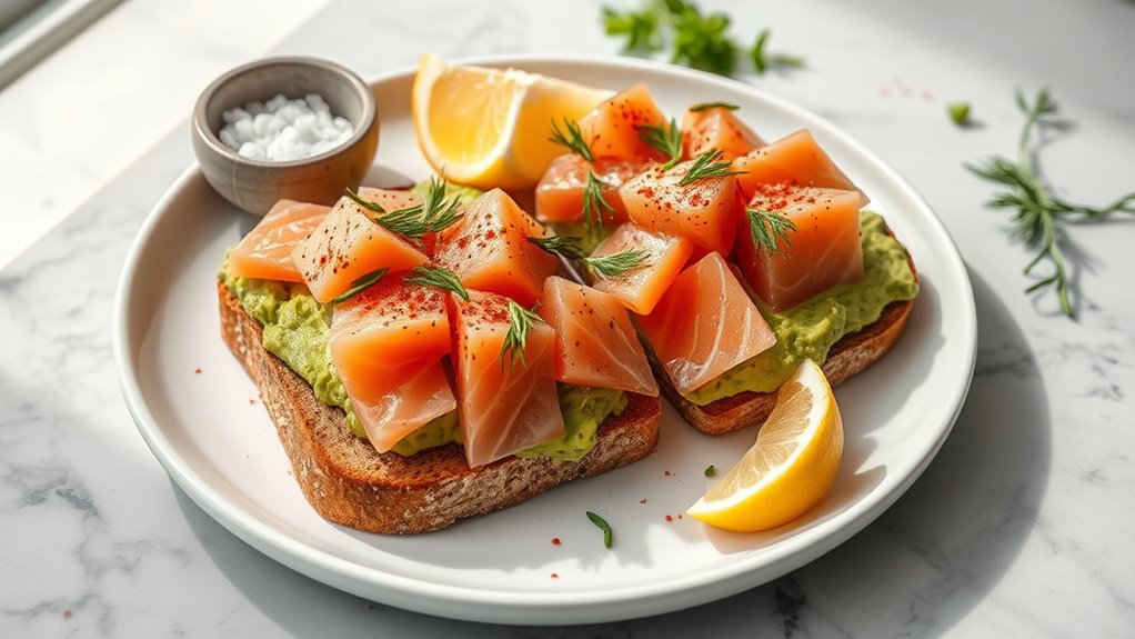 salmon and avocado toast