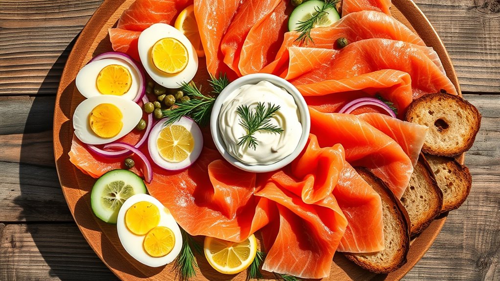 salmon and dill breakfast board