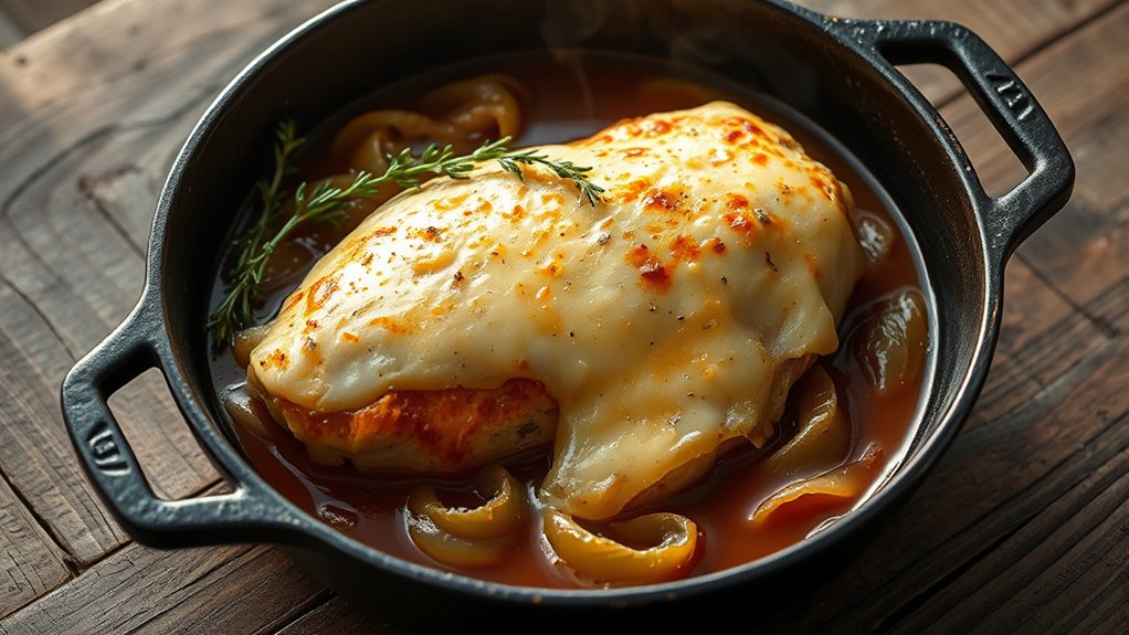 savory chicken with gruyere