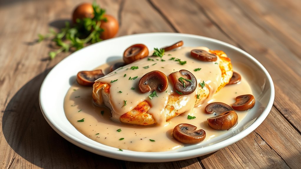 savory chicken with mushrooms