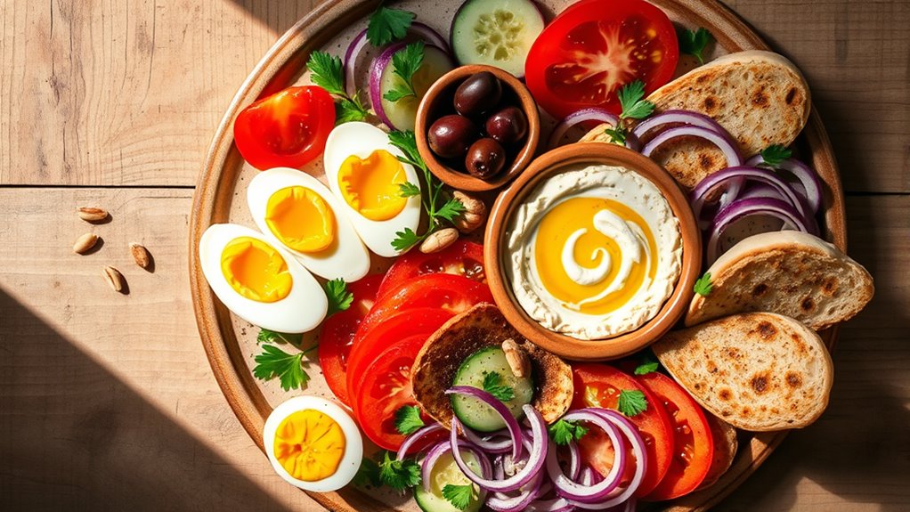 savory mediterranean breakfast assortment