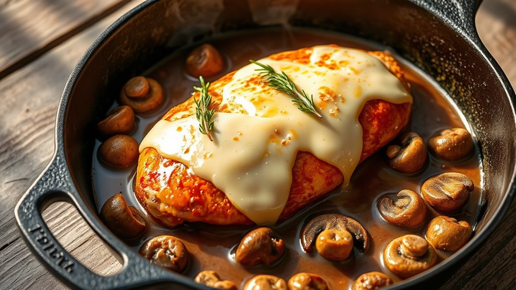 savory mushroom and cheese