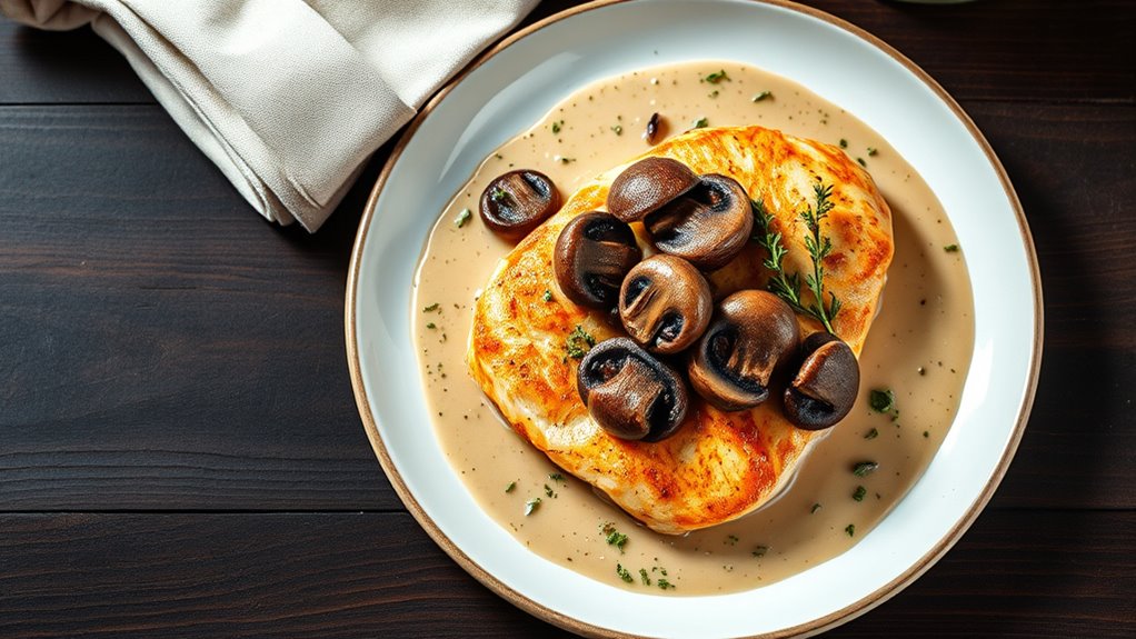 savory mushroom chicken dish